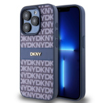 DKNY PU Leather Repeat Pattern Tonal Stripe Zadní Kryt pro iPhone 14 Pro Max Blue, DKHCP14XPRTHSLB