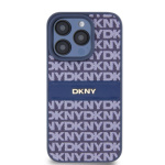 DKNY PU Leather Repeat Pattern Tonal Stripe Zadní Kryt pro iPhone 14 Pro Max Blue, DKHCP14XPRTHSLB