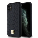 DKNY PU Leather Repeat Pattern Stack Logo Magsafe Zadní Kryt pro iPhone 11 Black, DKHMN61PSHRPSK