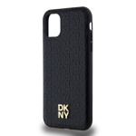 DKNY PU Leather Repeat Pattern Stack Logo Magsafe Zadní Kryt pro iPhone 11 Black, DKHMN61PSHRPSK