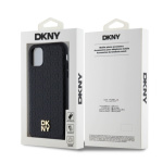 DKNY PU Leather Repeat Pattern Stack Logo Magsafe Zadní Kryt pro iPhone 11 Black, DKHMN61PSHRPSK