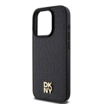 DKNY PU Leather Repeat Pattern Stack Logo Magsafe Zadní Kryt pro iPhone 13 Pro Black, DKHMP13LPSHRPSK