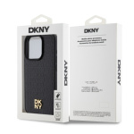 DKNY PU Leather Repeat Pattern Stack Logo Magsafe Zadní Kryt pro iPhone 13 Pro Black, DKHMP13LPSHRPSK