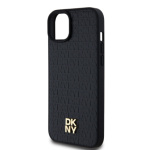 DKNY PU Leather Repeat Pattern Stack Logo Magsafe Zadní Kryt pro iPhone 15 Plus Black, DKHMP15MPSHRPSK