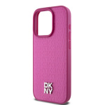 DKNY PU Leather Repeat Pattern Stack Logo Magsafe Zadní Kryt pro iPhone 15 Pro Pink, DKHMP15LPSHRPSP