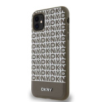 DKNY PU Leather Repeat Pattern Bottom Stripe MagSafe Zadní Kryt pro iPhone 11 Brown, DKHMN61PSOSPW