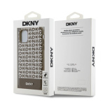 DKNY PU Leather Repeat Pattern Bottom Stripe MagSafe Zadní Kryt pro iPhone 11 Brown, DKHMN61PSOSPW