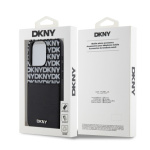 DKNY PU Leather Repeat Pattern Card Pocket Zadní Kryt pro iPhone 14 Pro Max Black, DKHCP14XPCRTHLK