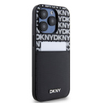 DKNY PU Leather Repeat Pattern Card Pocket Zadní Kryt pro iPhone 15 Pro Black, DKHCP15LPCRTHLK