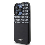 DKNY PU Leather Repeat Pattern Card Pocket Zadní Kryt pro iPhone 15 Pro Max Black, DKHCP15XPCRTHLK