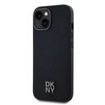 DKNY PU Leather Stack Logo Magsafe Zadní Kryt pro iPhone 14 Black, DKHMP14SPSMCSLK