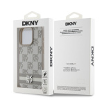 DKNY PU Leather Checkered Pattern and Stripe Zadní Kryt pro iPhone 12/12 Pro Beige, DKHCP12MPCPTSSE