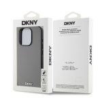 DKNY PU Leather Silver Metal Logo Magsafe Zadní Kryt pro iPhone 14 Pro Grey, DKHMP14LPGHLMS