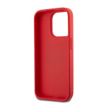 DKNY PU Leather Stack Logo Wrist Strap Zadní Kryt pro iPhone 14 Pro Max Red, DKHCP14XPBSWSP