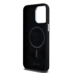 DKNY Liquid Silicone Silver Metal Logo Magsafe Zadní Kryt pro iPhone 15 Pro Max Black, DKHMP15XSMCHLK