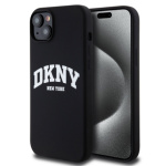 DKNY Liquid Silicone Arch Logo MagSafe Zadní Kryt pro iPhone 15 Plus Black, DKHMP15MSNYACH