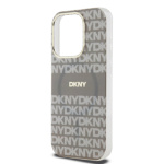 DKNY PC/TPU Repeat Pattern Tonal Stripe Magsafe Zadní Kryt pro iPhone 14 Pro Beige, DKHMP14LHRHSEE