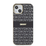 DKNY PC/TPU Repeat Pattern Tonal Stripe Magsafe Zadní Kryt pro iPhone 14 Black, DKHMP14SHRHSEK