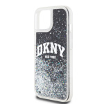 DKNY Liquid Glitter Arch Logo Zadní Kryt pro iPhone 15 Black, DKHCP15SLBNAEK