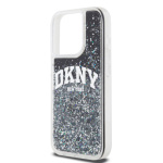 DKNY Liquid Glitter Arch Logo Zadní Kryt pro iPhone 15 Pro Black, DKHCP15LLBNAEK