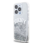 DKNY Liquid Glitter Arch Logo Zadní Kryt pro iPhone 14 Pro Max Transparent, DKHCP14XLBNAET