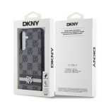 DKNY PU Leather Checkered Pattern and Stripe Zadní Kryt pro Samsung Galaxy S24 Black, DKHCS24SPCPTSSK