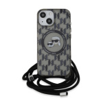 Karl Lagerfeld IML Monogram Crossbody K&CH Heads MagSafe Zadní Kryt pro iPhone 15 Black, KLHMP15SHCKCKLCK