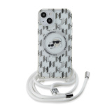 Karl Lagerfeld IML Monogram Crossbody K&CH Heads MagSafe Zadní Kryt pro iPhone 13 Transparent, KLHMP13MHCKCKLCT