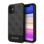 Guess PU 4G Stripe Zadní Kryt pro iPhone 11 Grey, GUHCN61G4GLGR