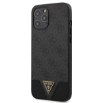 Guess PU 4G Triangle Zadní Kryt pro iPhone 12 Pro Max 6.7 Grey , GUHCP12LPU4GHBK