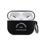 Karl Lagerfeld Rue St Guillaume Silikonové Pouzdro pro Airpods Pro Black, KLACAPSILRSGBK