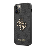 Guess PU 4G Metal Logo Zadní Kryt pro iPhone 12 Pro Max Grey, GUHCP12L4GMGGR