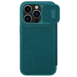 Nillkin Qin Book PRO Plain Leather Pouzdro pro Apple iPhone 15 Pro Exuberant Green, 57983116948