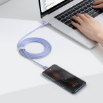 Baseus  Crystal Shine Series Datový Kabel USB-C - USB-C 100W 2m Purple, CAJY000705