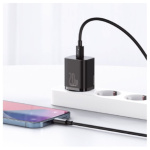 Baseus  Super Si Quick Nabíječka USB-C 20W + Simple Wisdom Data Kabel USB-C to iP 1m Black, TZCCSUP-B01