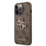 Guess PU 4G Metal Logo Zadní Kryt pro iPhone 13 Pro Brown, GUHCP13L4GMGBR