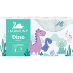 Harmony Dino dětský 3vrstvý toaletní papír, role 17,5 m, 8 rolí