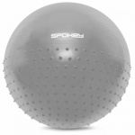 Spokey HALF FIT Gymnastický míč 2v1 masážní, 75 cm včetně pumpičky, šedý , K929873