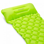 Spokey AIR BED PILLOW Nafukovací matrace s polštářkem, 190 x 60 x 6 cm, R-Value 2.5, zelená, K941059