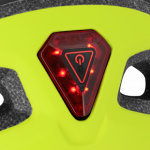 Spokey POINTER SPEED Cyklistická přilba pro dospělé s LED červenou blikačkou a ochranným štítem IN-MOLD, 58-61 cm, černo-zelená, K941262