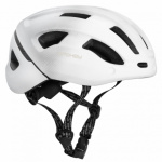 Spokey POINTER SPEED Cyklistická přilba s LED blikačkou a ochranným odnímatelným štítem IN-MOLD, 55-58 cm, bílá, K941263