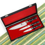 Sada nožů Dellinger 3 ks Mirror SS 3-layers v dřevěné dárkové krabici, HDA10