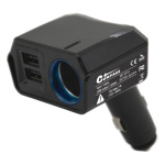 Adaptér pevný 12V + 2x USB 2400mA SELECT, 07431