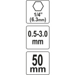 Bezklíčové rychloupínací sklíčidlo 0.5-3.0mm HEX, YT-04644