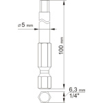 Sada bitů 1/4" 2 ks IMBUS L=100 mm 3, 5 mm, YT-0494