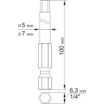 Sada bitů 1/4" 2 ks IMBUS L=100 mm 4, 6 mm, YT-0495