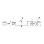 Nástavec na ráčnu prodlužovací 1/2" X 75 mm, YT-1060