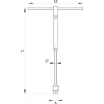 Klíč nástrčný 3/8" (9,5 mm) s rukojetí typ "T", YT-1566