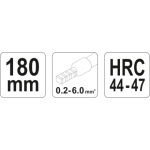 Kleště konektorové 180 mm profilové HRC 44-47, YT-2240