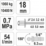 Nýtovačka pneumatická (2,4- 5,00mm), YT-36171